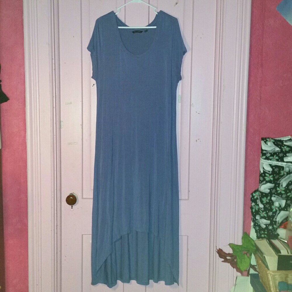 H by Halston blue high low hem maxi skirt